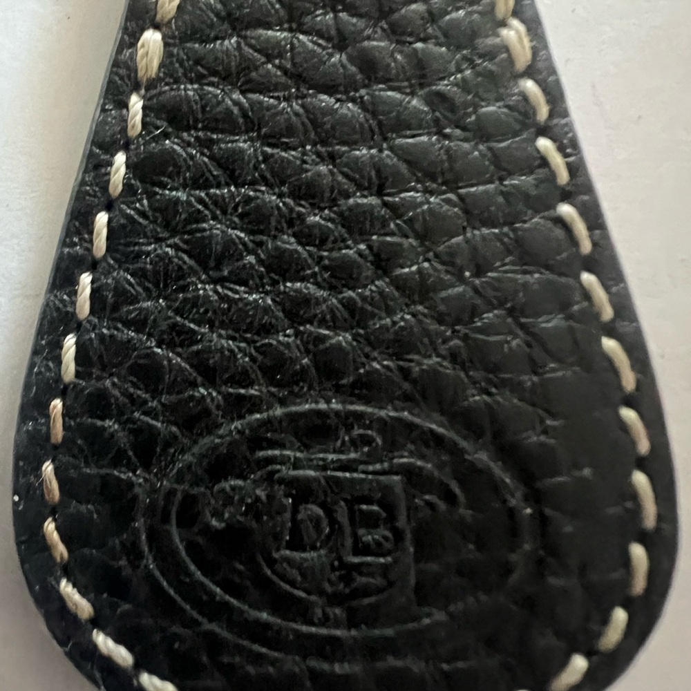 Black DOONEY & BOURKE Leather Key Fob with Embossed DB Logo